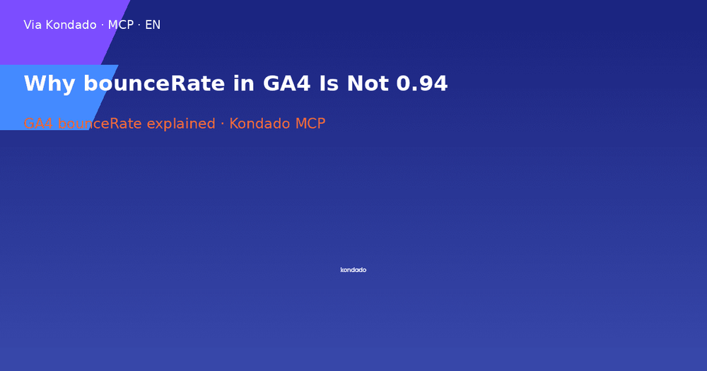 Why bounceRate in GA4 Is Not 0.94 (And How to Ask ChatGPT for the Right Number via Kondado MCP)