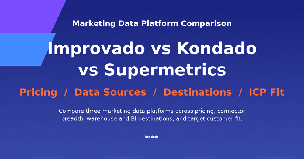 Improvado vs Kondado vs Supermetrics: Marketing Data Platform Comparison (2026)