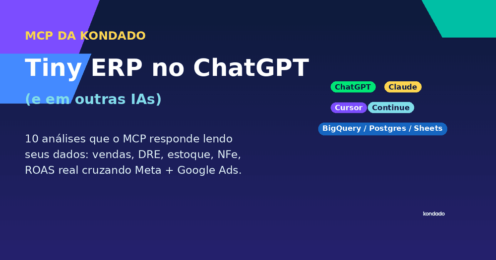 Tiny ERP no ChatGPT (e em outras IAs): 10 análises que o MCP da Kondado entrega lendo seus dados