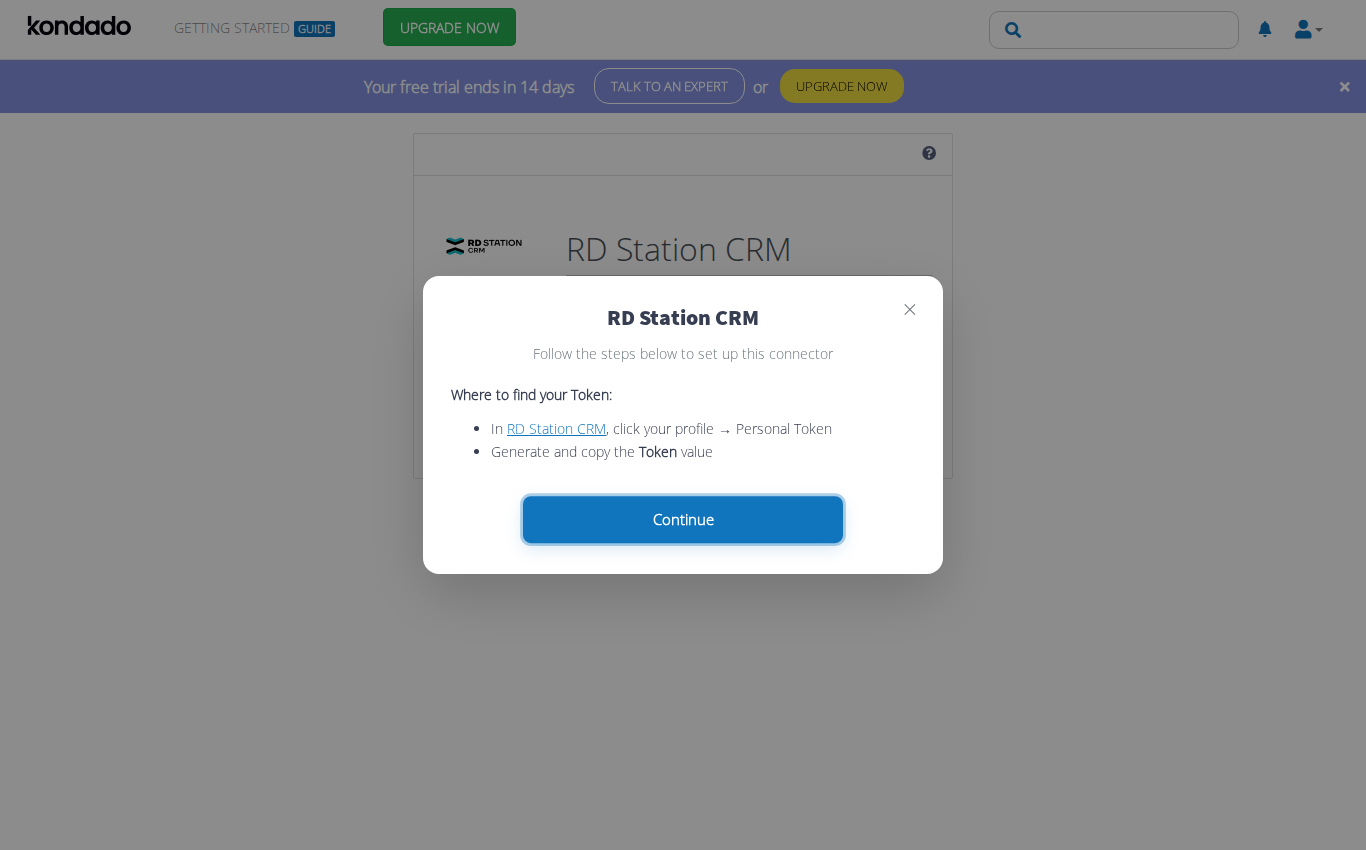 RD Station CRM connector setup instructions