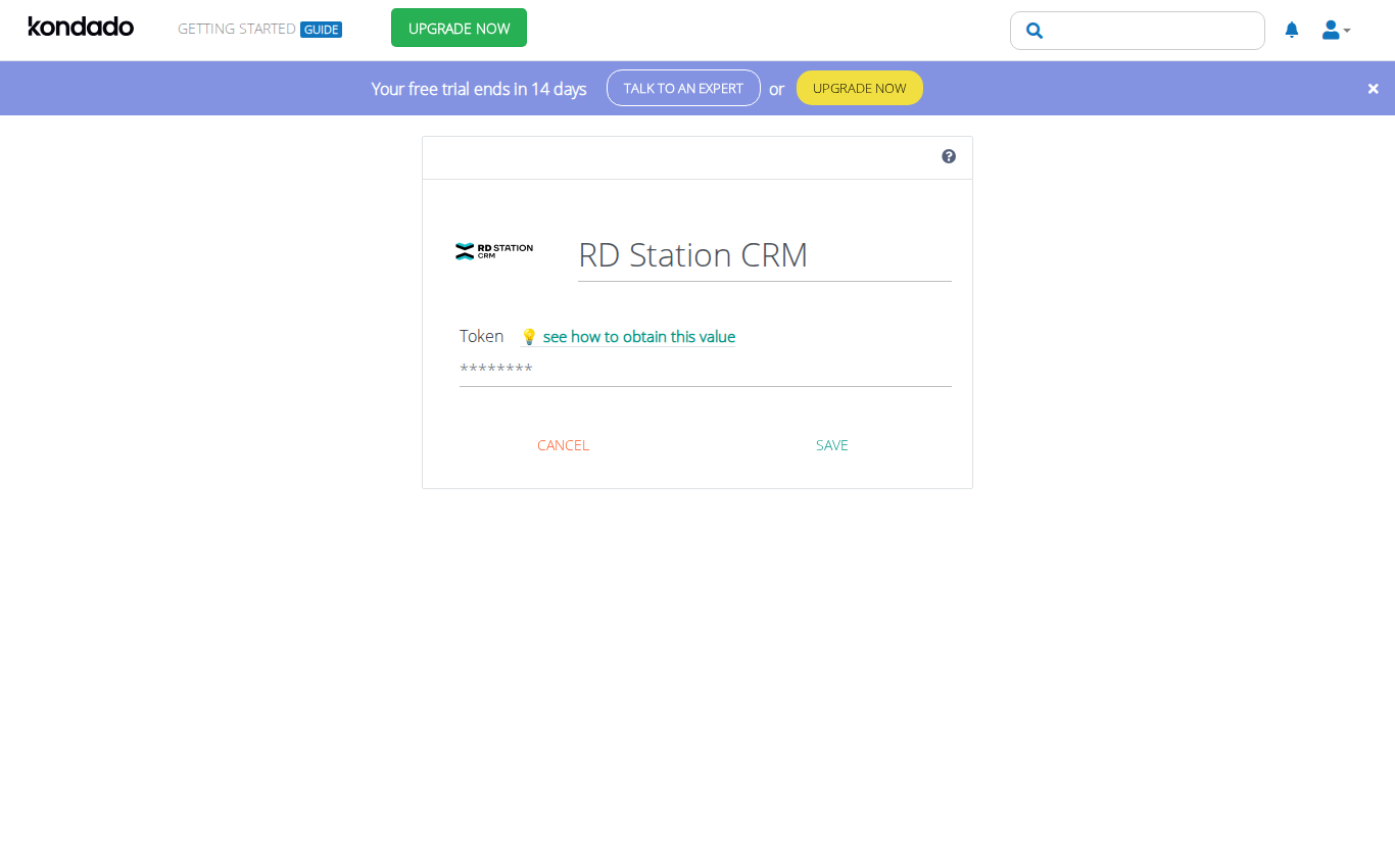 Configuration form with Token field